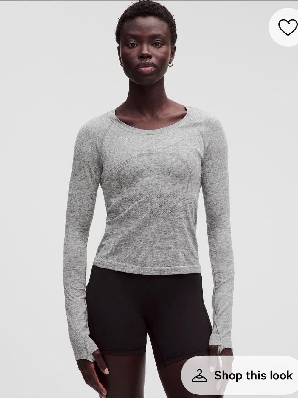 LULULEMON Swiftly Tech Long Sleeve Shirt 2.0 Waist Length in Slate/ White (2)